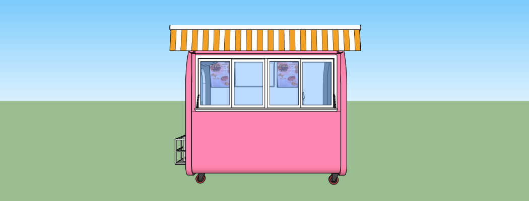outdoor waffle and ice cream food kiosk design